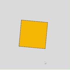 Press LEFT/RIGHT ARROWS - manually rotate a central square, while it slowly rotates on its own. Visual rotation interaction.