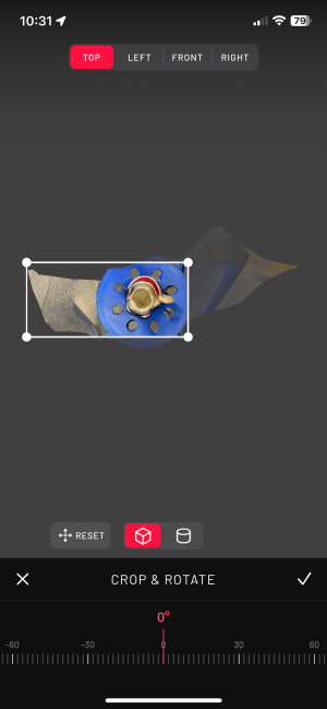 pug top angle crop tool scan